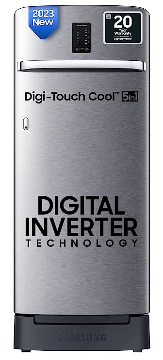 Samsung 215 L 4 Star Digi-Touch Cool, Digital Inverter Direct Cool Single Door Refrigerator (RR23C2F24S8/HL, Silver, Elegant Inox, Base Stand with Drawer 2023 Model) Samsung 215 L 4 Star Digi-Touch Cool, Digital Inverter Direct Cool Single Door Refrigerator (RR23C2F24S8/HL, Silver, Elegant Inox, Base Stand with Drawer 2023 Model)